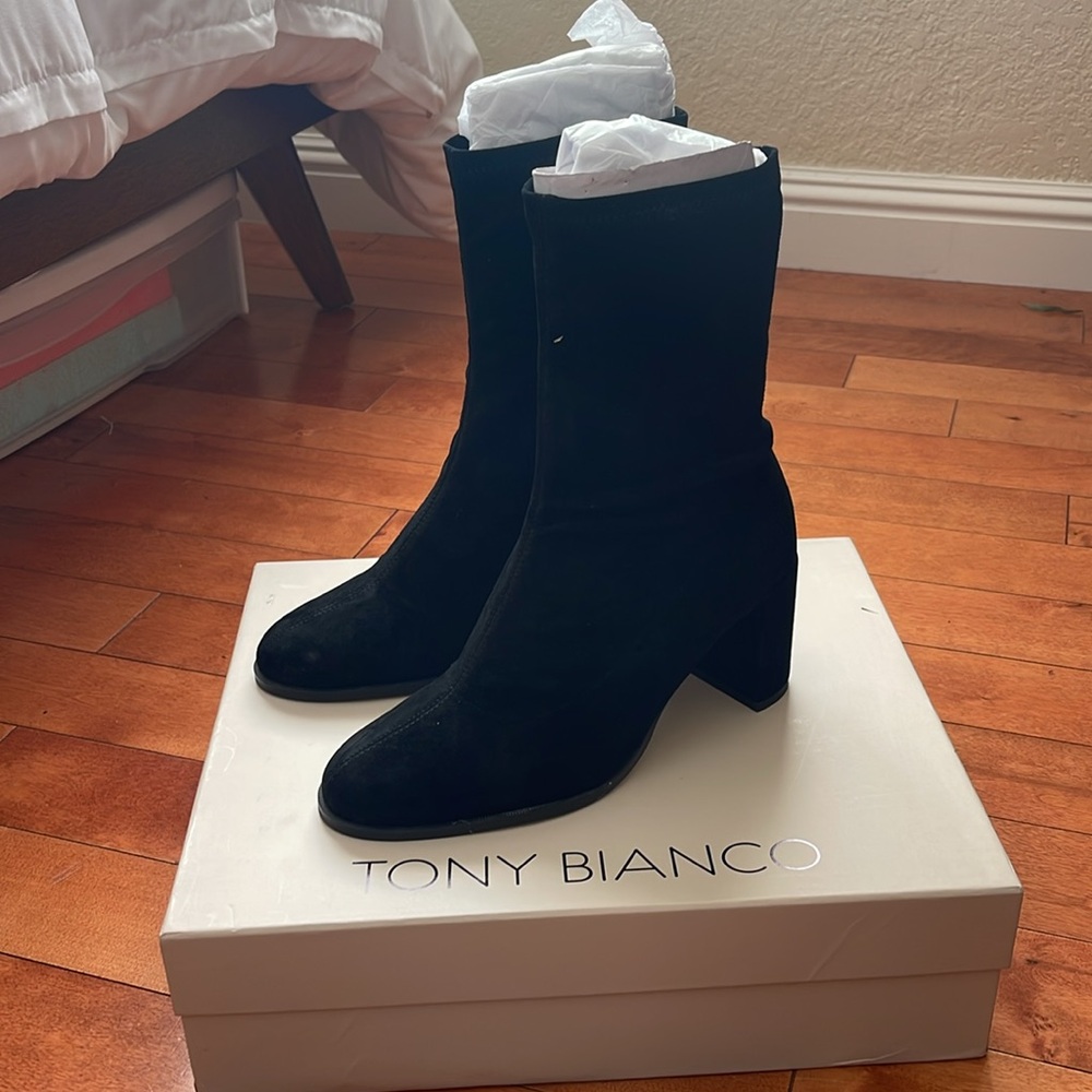 Tony Bianco - Persia Black Hudson Suede Boots Sz 8